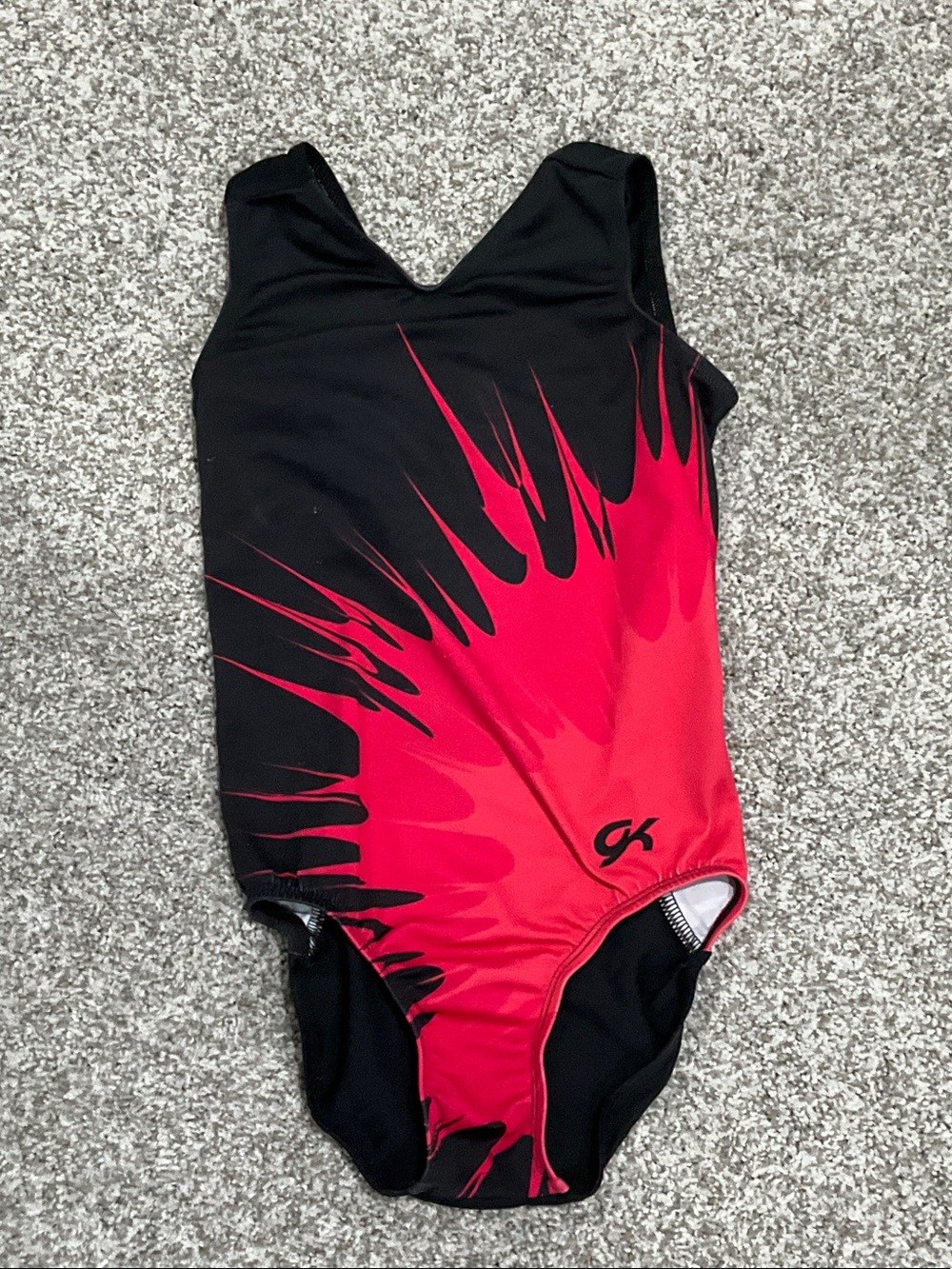 GK Black and Red Burst Gymnastics Leotard